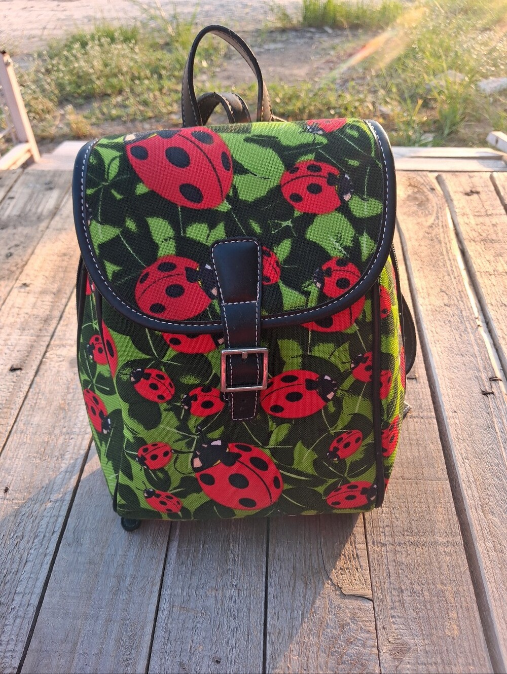 Y2k Vintage Ladybug Canvas Mini Backpack